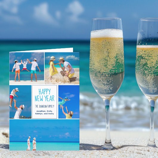 ハッピーニューイヤー2024シックモダン5 Photo Collage シーズンカード