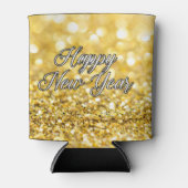 ハッピーニューイヤー2024シック金ゴールドグリッターパーティー 缶クーラー (正面)