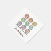 ハッピーニューイヤー2024ディスコボール新年 スタンダードカクテルナプキン (角)