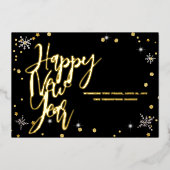 ハッピーニューイヤー2024レトロレッドリボン 箔シーズンカード (正面)