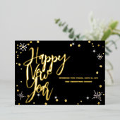 ハッピーニューイヤー2024レトロレッドリボン 箔シーズンカード (立ち正面)