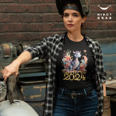 ハッピーニューイヤー2024中国のドラゴンウォーター色 Tシャツ