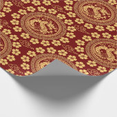 ハッピーニューイヤー2024桜ツリーの花 ラッピングペーパー (角)