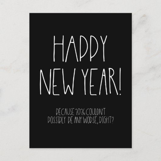 ハッピーニューイヤー2024皮肉おもしろい ポストカード (正面)