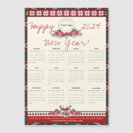 ハッピーニューイヤー2024磁気カレンダーカスタムロゴ