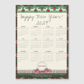 ハッピーニューイヤー2024磁気カレンダーカスタムロゴ (正面)