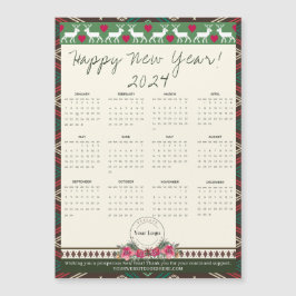 ハッピーニューイヤー2024磁気カレンダーカスタムロゴ