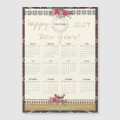 ハッピーニューイヤー2024磁気カレンダーカスタムロゴ (正面)