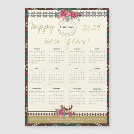 ハッピーニューイヤー2024磁気カレンダーカスタムロゴ