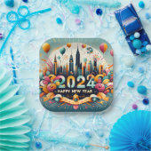 ハッピーニューイヤー2024紙プレート ペーパープレート (パーティー)