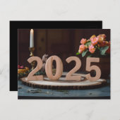 ハッピーニューイヤー2025エレガントお祝い シーズンポストカード (正面/裏面)