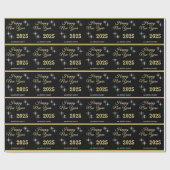 ハッピーニューイヤー2025エレガントキラキラ ラッピングペーパー (フラット)