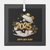 ハッピーニューイヤー2025オーナメント ガラスオーナメント (正面)