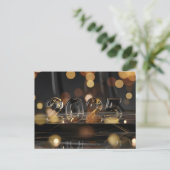 ハッピーニューイヤー2025ガラス文字《写真》ぼけ味 シーズンポストカード (スタンド正面)