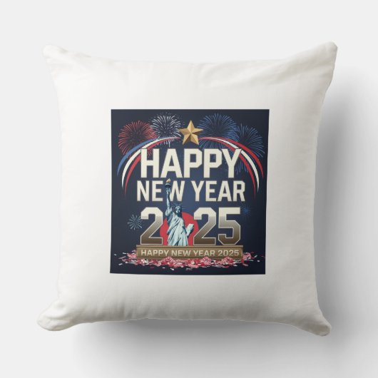 ハッピーニューイヤー2025デザイン-フェスティバルとクリエイティブ。 クッション (正面)