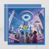 ハッピーニューイヤー2025フラット休日はがき シーズンカード (正面/裏面)