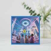 ハッピーニューイヤー2025フラット休日はがき シーズンカード (スタンド正面)