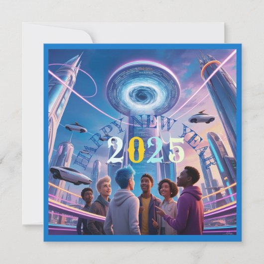 ハッピーニューイヤー2025フラット休日はがき シーズンカード (正面)