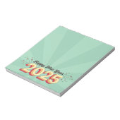 ハッピーニューイヤー2025ホリデーズレトロおもしろい文字 ノートパッド (回転)