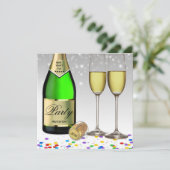 ハッピーニューイヤー2025ボトルきらめくワイン 招待状 (スタンド正面)