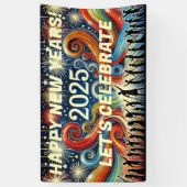 ハッピーニューイヤー2025レッツバ祝ナー 横断幕 (縦)