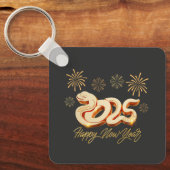 ハッピーニューイヤー2025中国のヘビの年 キーホルダー (正面)
