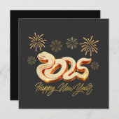 ハッピーニューイヤー2025中国のヘビの年 シーズンカード (正面/裏面)