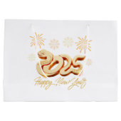 ハッピーニューイヤー2025中国のヘビの年 ラージペーパーバッグ (裏面)