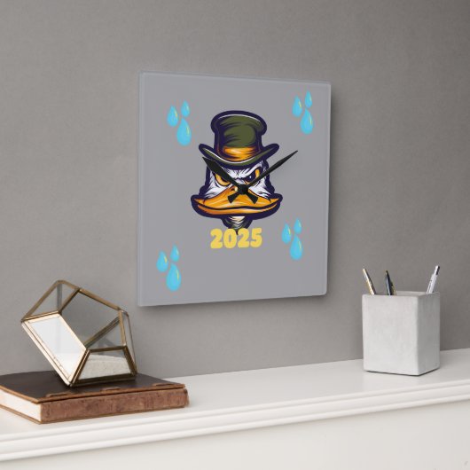 ハッピーニューイヤー2025壁時計 スクエア壁時計 (オフィス)