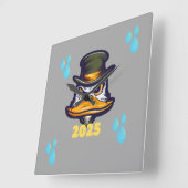 ハッピーニューイヤー2025壁時計 スクエア壁時計 (傾斜)