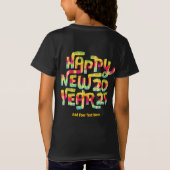 ハッピーニューイヤー2025年トレンディーカラフル パーソナライズされた Tシャツ (裏面)