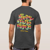 ハッピーニューイヤー2025年トレンディーカラフル パーソナライズされた Tシャツ (裏面)