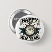 ハッピーニューイヤー2025年新年お祝い 缶バッジ (正面&裏面)