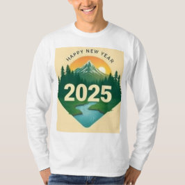 ハッピーニューイヤー2025年自然幻想 Tシャツ
