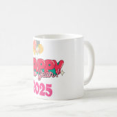 ハッピーニューイヤー2025年 コーヒーマグカップ (正面右)