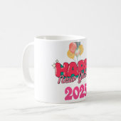 ハッピーニューイヤー2025年 コーヒーマグカップ (正面左)