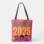 ハッピーニューイヤー2025肩トート トートバッグ (裏面)