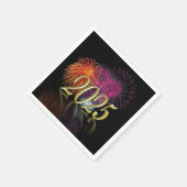 ハッピーニューイヤー2025花火金ゴールド スタンダードカクテルナプキン (角)