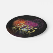 ハッピーニューイヤー2025金ゴールド花火 ペーパープレート (アングル)