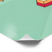 ハッピーニューイヤー2025 3d groovyレトロ文字 ポスター (コーナー)