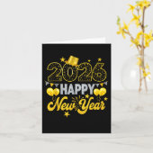 ハッピーニューイヤー2026ニューイヤーイブパーティー カード (黄色い花)