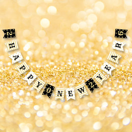 ハッピーニューイヤー2026ホームオフィスショップパーティー店 バンティングフラッグ