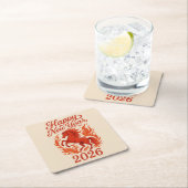 ハッピーニューイヤー2026炎の馬 スクエアペーパーコースター (インサイチュ)