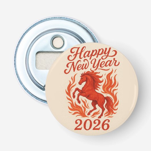 ハッピーニューイヤー2026炎の馬 栓抜き (正面)