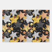 ハッピーニューイヤー2026白黒金ゴールド紙吹雪 ラッピングペーパーシート (正面3)