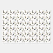 ハッピーニューイヤー2026白黒金ゴールド紙吹雪 ラッピングペーパーシート (正面2)