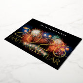 ハッピーニューイヤー2026金ゴールド花火フォトバック 箔シーズンカード (回転した状態)