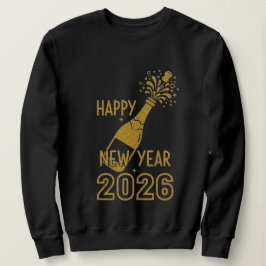 ハッピーニューイヤー2026 グリッターTシャツ レディース スウェットシャツ