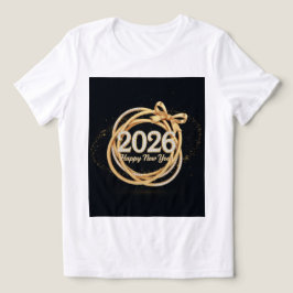 ハッピーニューイヤー2026 グリッターTシャツ 女性用 トライブレンドTシャツ