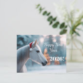 ハッピーニューイヤー2026:サンタハットのフェスティバル馬 シーズンポストカード (スタンド正面)